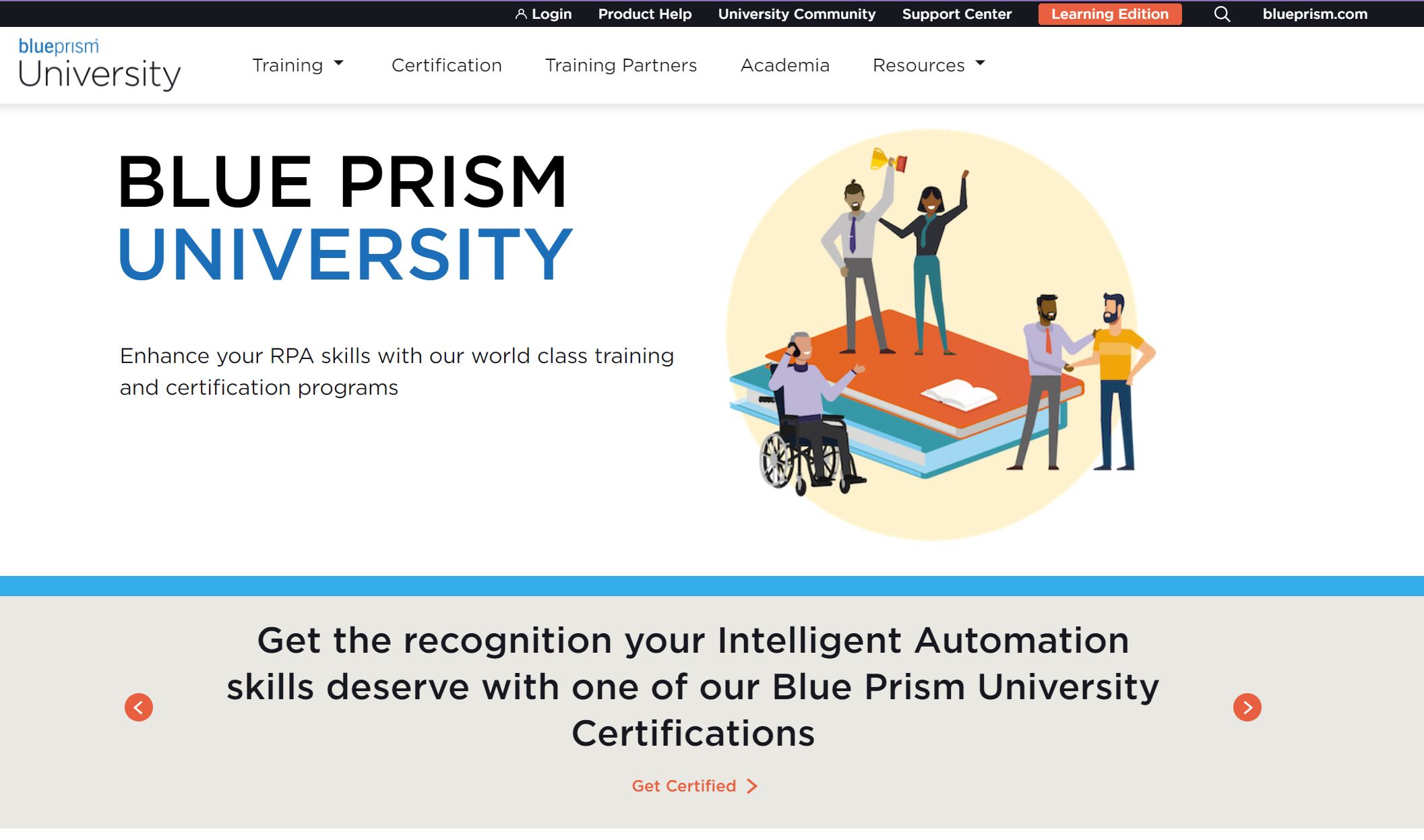 Blue Prism University Microsite Screenshot